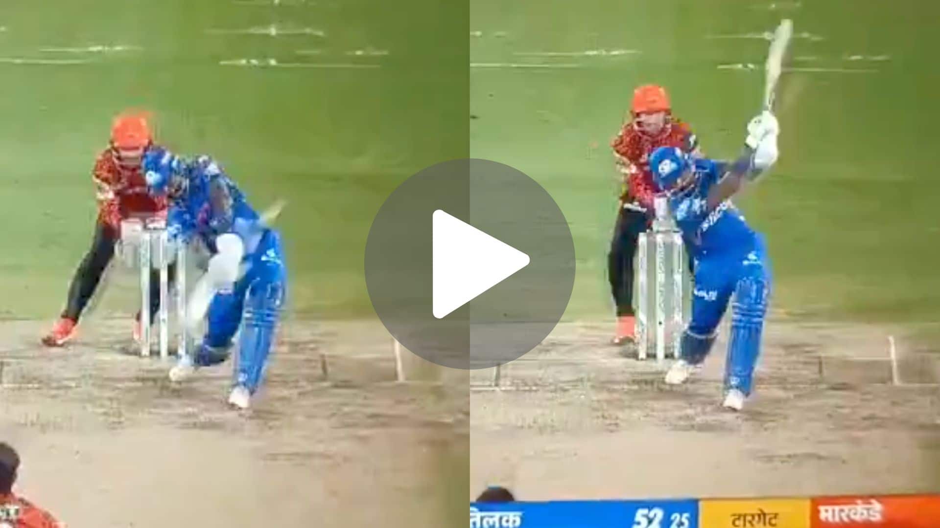 [Watch] Hardik Pandya Completes 100 Sixes For MI With A Monstrous 'No Look' Hit